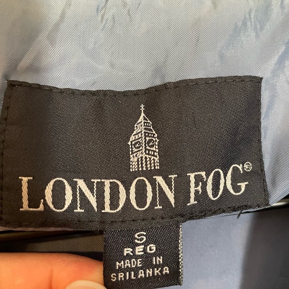 London Fog Women's Blue Zip Jacket Size Small Detachable Hood Water Repellent - Picture 2 of 15
